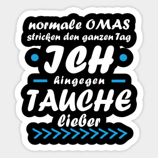 Tauchen Oma Tauchmaske Rente Geschenk Sticker